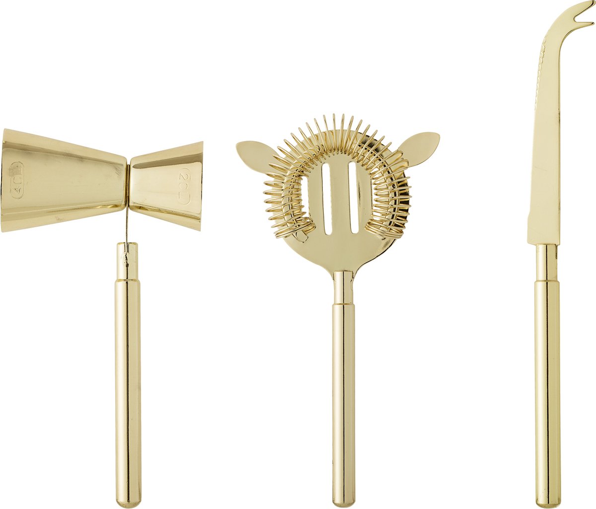 Bloomingville – Cocktailbar-Set – Gold – Edelstahl – 3er-Set