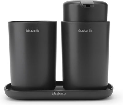 Brabantia Renew Badezimmerzubehör-Set – 3-teilig – Dunkelgrau