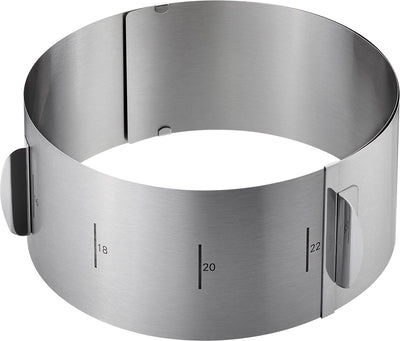 Gefu tondo xxl verstellbarer Tortenring – Edelstahl – ø 16,5 bis 32 cm – Höhe 10 cm