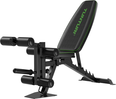 Tunturi ub60 Hantelbank verstellbar – Fitnessbank belastbar bis 200kg – Trainingsbank – Bauchmuskelbank Beinstrecker – inkl. kostenlose Fitness-App