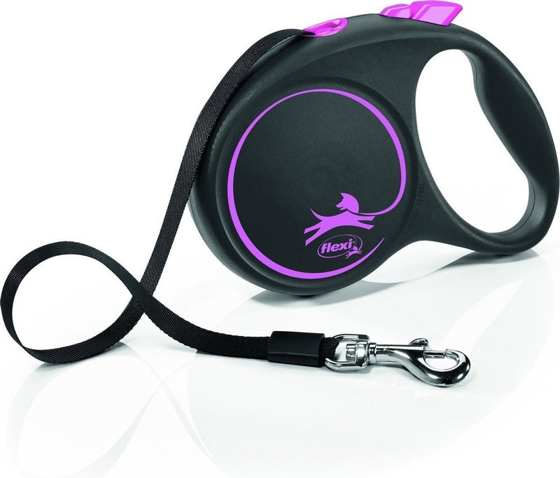Flexi Rollijn schwarzes Designband rosa