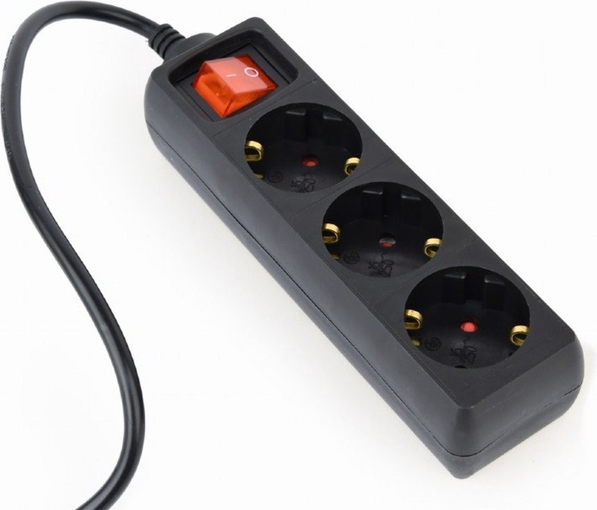 Energenie Steckdosenleiste mit IEC C14 Stecker und 3 CEE 7 3 Kontakten – mit schwarzem Schalter – 0,60 Meter