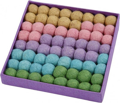 Kreativfirma Wollperlen, D 20 mm, Pastellfarben, 64 Stück 1 Box