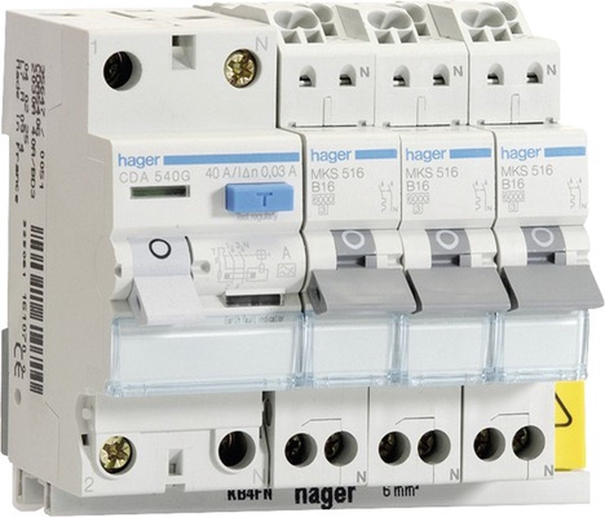Hager Vision-Einbaugerät mit Leistungsschaltern – vks03combi – e32bd