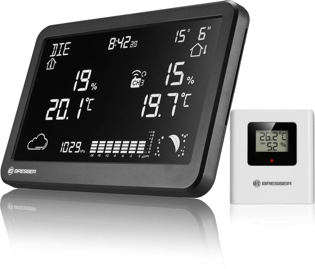 Bresser Wetterstation - meteotemp tbh - Thermo - Hygrometer - kabellos - schwarz