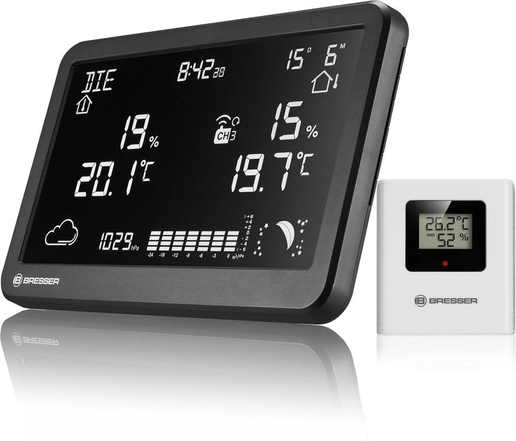 Bresser Wetterstation - meteotemp tbh - Thermo - Hygrometer - kabellos - schwarz