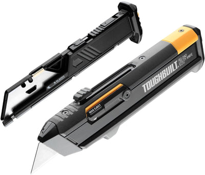 Robust gebautes Allzweckmesser mit 2 Klingenmagazinen und Magazinen mit 5 geraden und 5 Hakenklingen