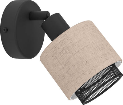Eglo Rosley Spot – E14 – ø 9 cm – Schwarz Beige – Textil