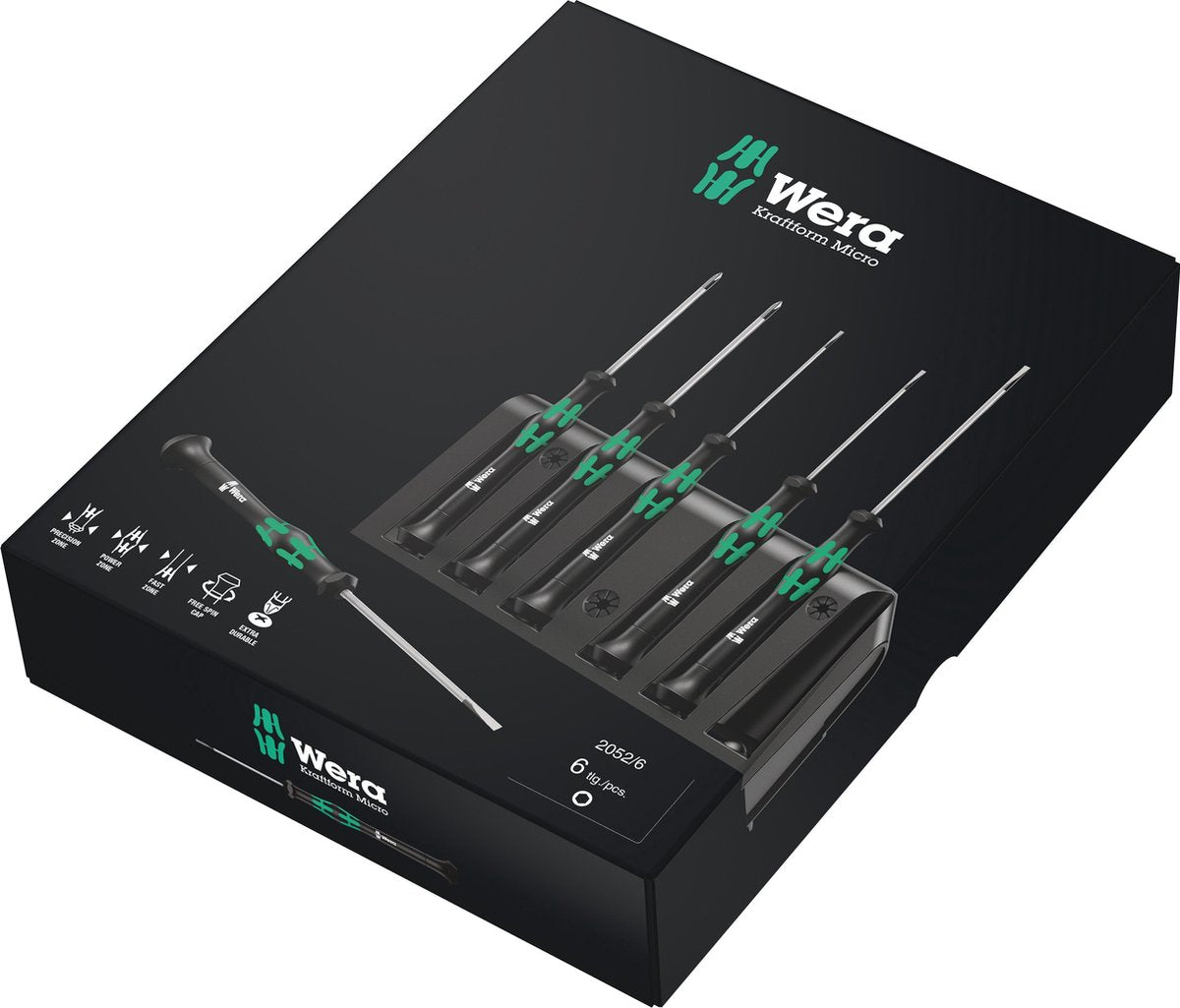 Wera 2052 6 Mikroschraubendreher Set + Halter