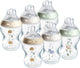 Tommee Tippee Natural Start Babyflaschen, Set mit 6 x 260 ml Babyflaschen – niedrige Fördergeschwindigkeit 0 m+ – dekoriert