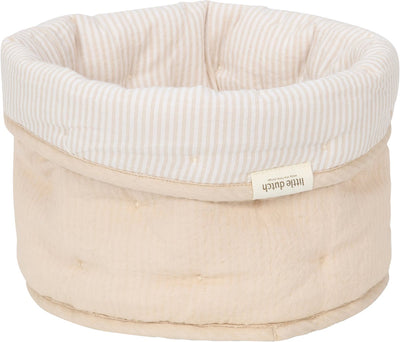 Little Dutch Pure Wickelkorb klein – weicher beige Streifen