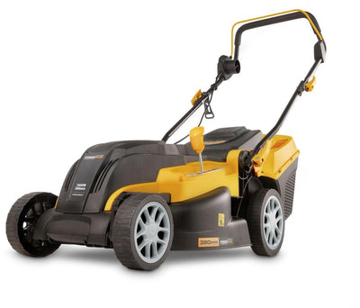 Powerplus Elektro-Rasenmäher Powxg6251 – 1600 W und 380 mm ø, Rasenmäher mit Grasfangkorb, Mulchen und Heckauswurf