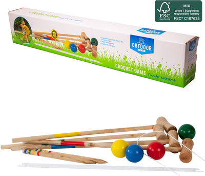 Outdoor-Krocketspiel aus FSC-Holz mit Tragetasche für Outdoor-Spaß.