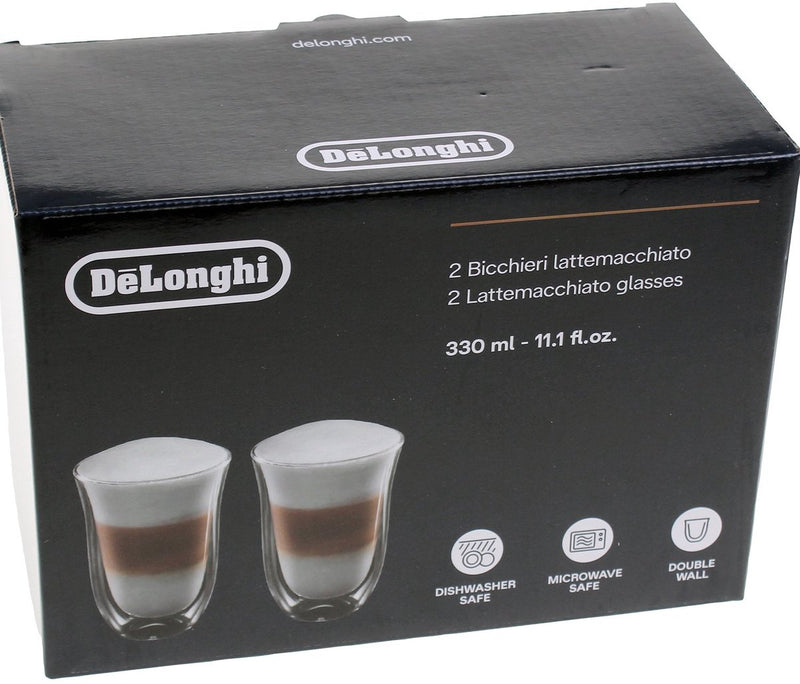 De'Longhi Delonghi Cups Double Thermo Mitt Set mit 2 Latte-Macchiato-Gläsern 5513214611