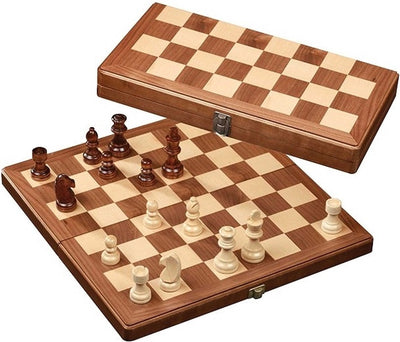 Philos Schachkassette Walnuss mittelquadratisch 33 mm, Königshöhe 65 mm