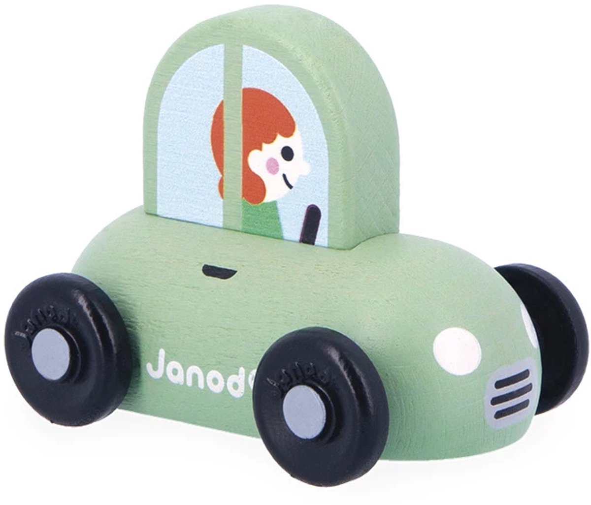 Janod - Kreuzung - grünes Holzauto