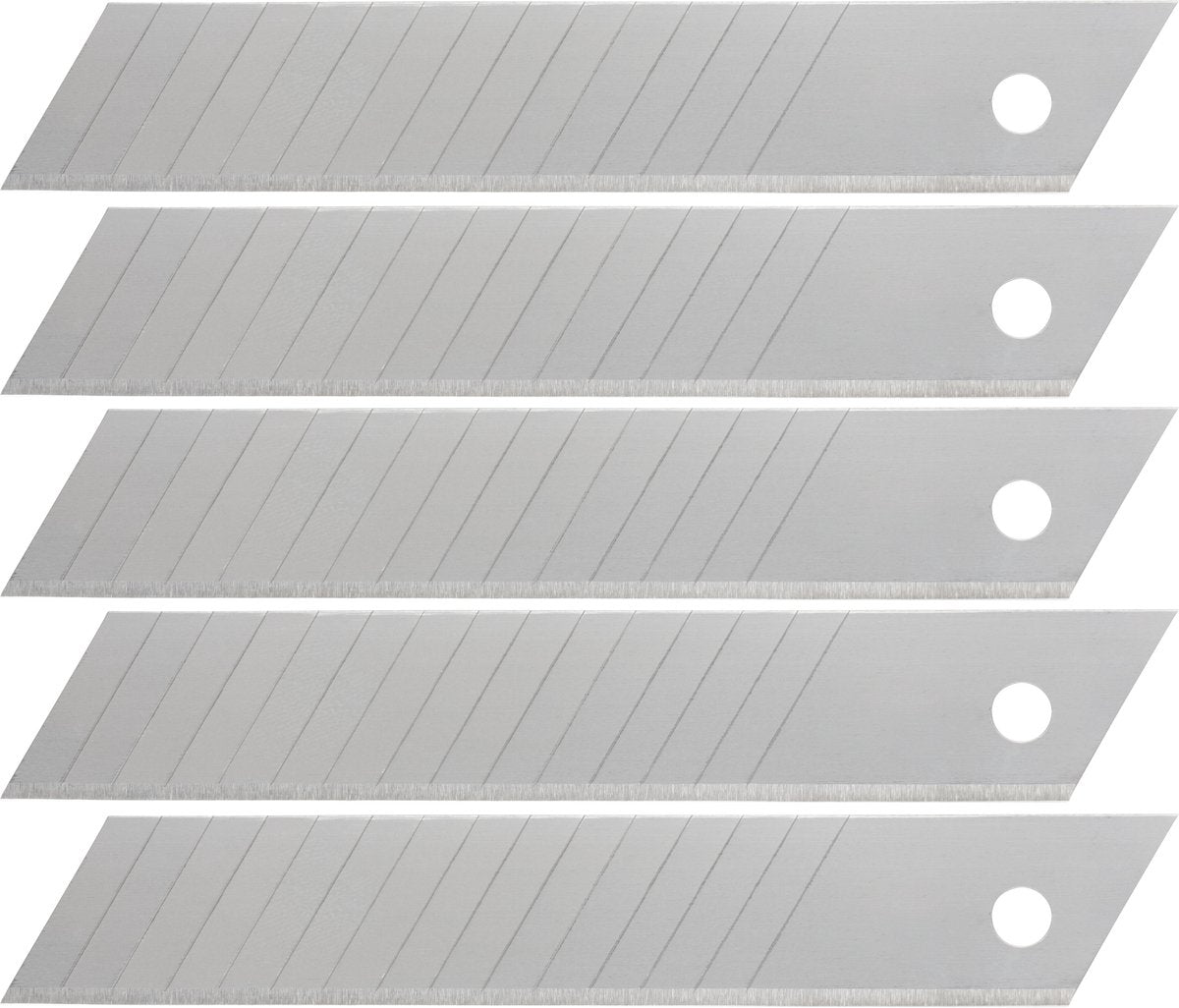 Wolfcraft – 5 Abbrechmesser 18 mm – Ersatzklingen – 15 Segmente – 4182000