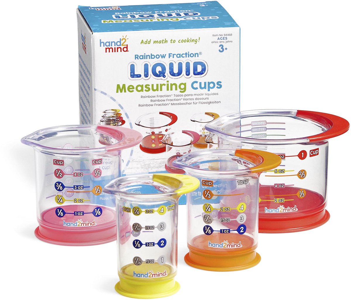 Lernressourcen, Messbecher, Spielzeug – Regenbogenfraktion – pädagogisch. - 3+
