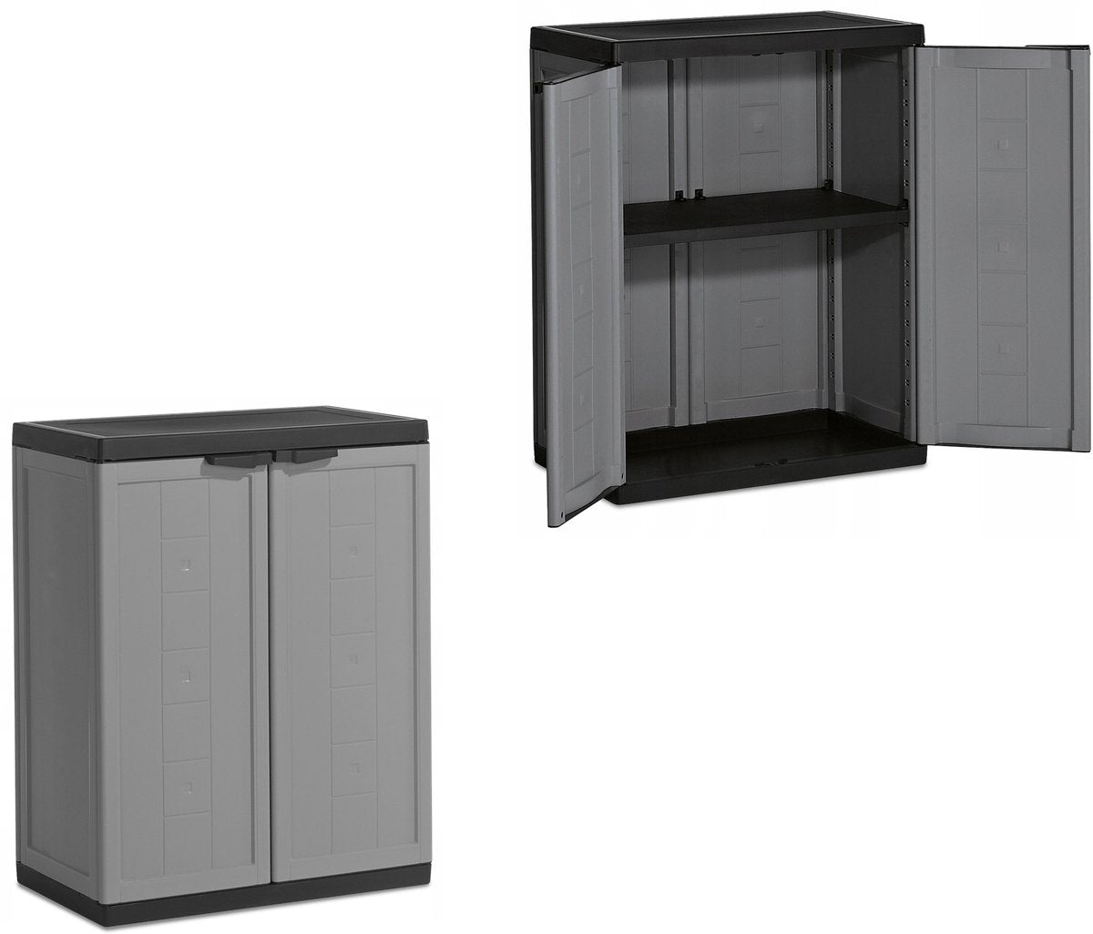 Kis Jolly Aufbewahrungsschrank niedrig – 68 x 85 x 39 cm – grau schwarz