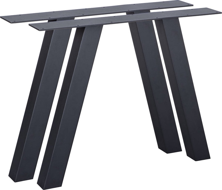 Woood Tablo mit A-Beinen für den Garten – Metall – Schwarz – 2er-Set