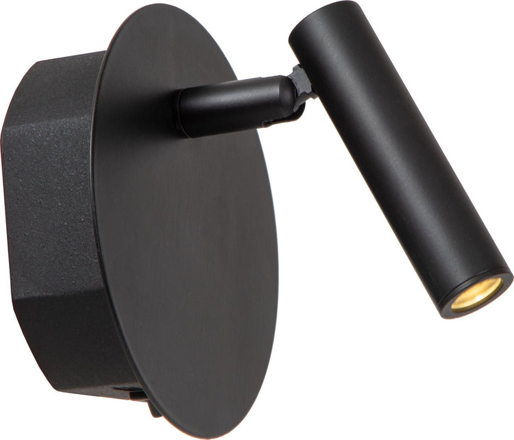 Lucide jolijn - wiederaufladbare Nachttischlampe Wandleuchte - wiederaufladbarer Akku - ø 10,2 cm - LED - 1x2w 3000k - magnetisch - schwarz