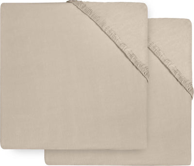 Jollein Baby-Spannbettlaken-Laufgittermatratze – Nougat – Jersey – 2 Stück – 75 x 95 cm