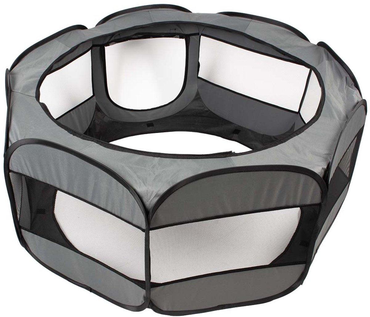 Duvo plus – faltbarer Laufstall – hellgrau – L – 120 x 45 x 51 cm – einfach aufzubauen