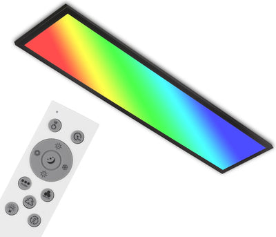 Briloner - LED Deckenleuchte - Deckenlampe mit RGB CCT - dimmbar - mit Fernbedienung - 100x25x6,6 cm (LxBxH)