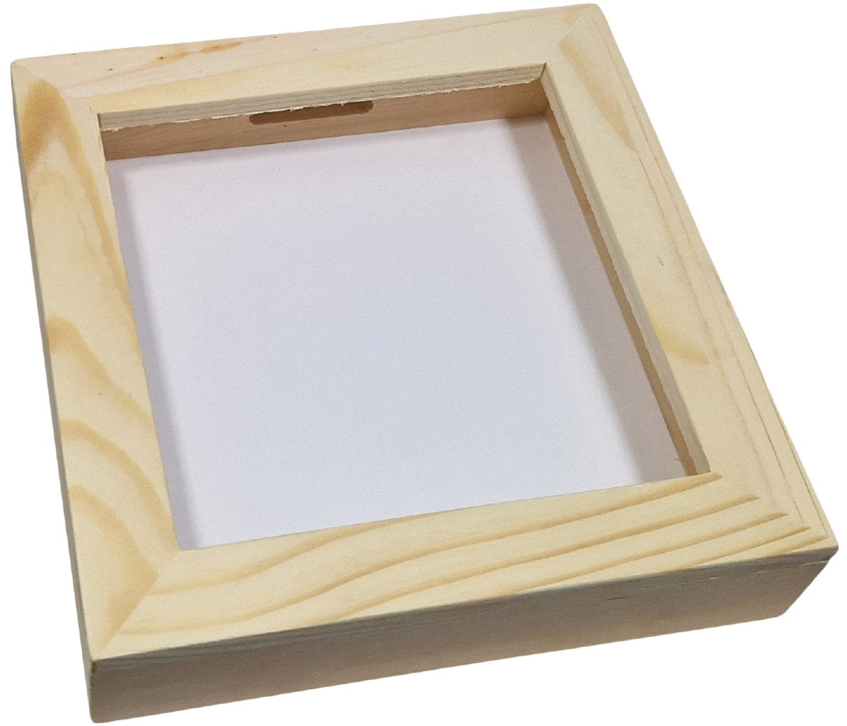 Playwood Holz-Sparschwein aus Plexiglas mit weißer Rückseite, mittelgroß