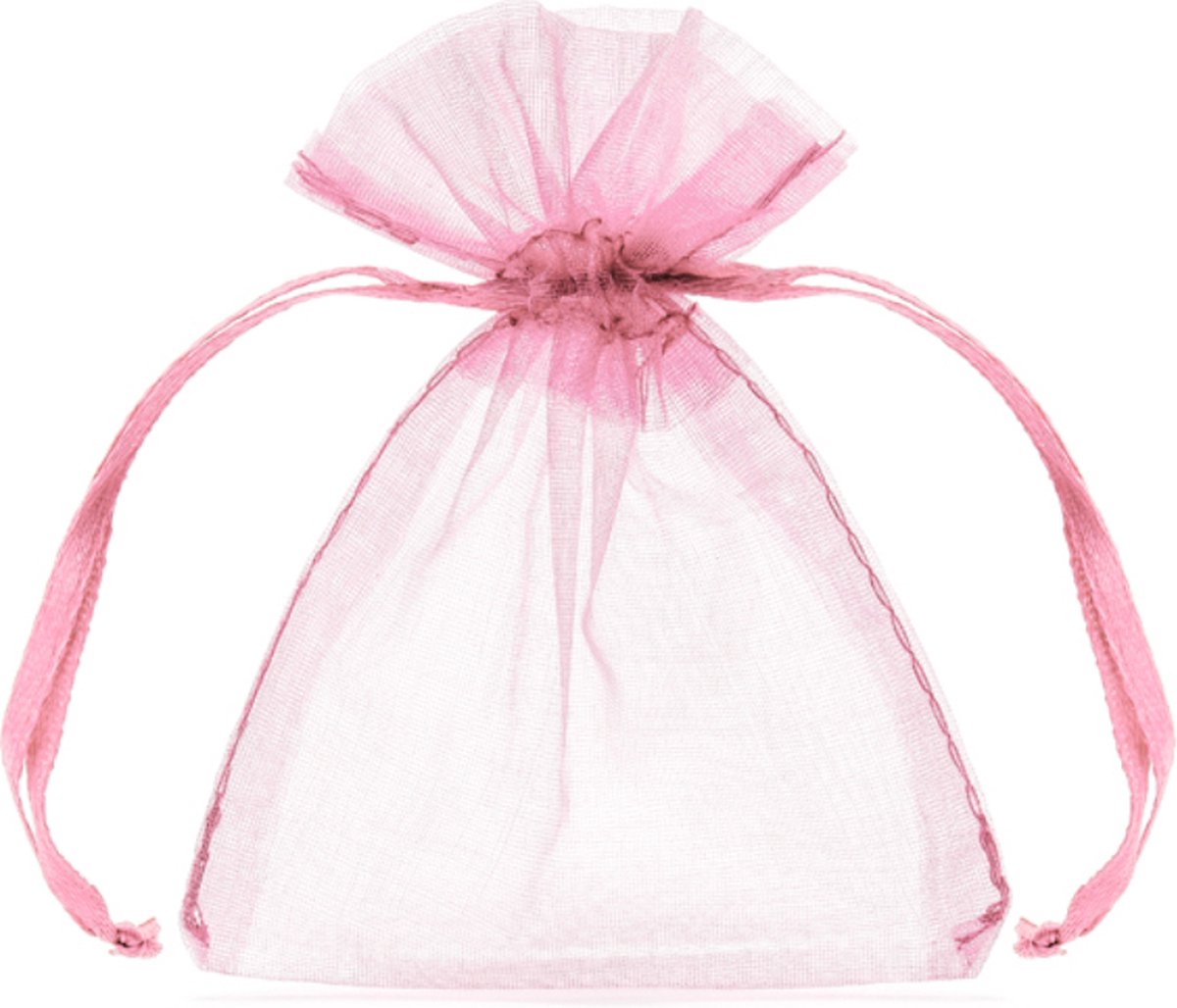 Partydeko Organzasäckchen rosa (10 Stück)