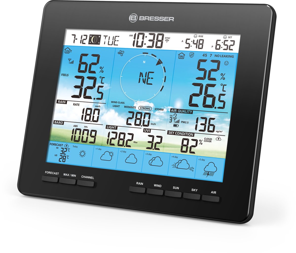 Bresser Wetterstation - Basisbildschirm - kompatibel zu 7003210 - ohne Sensor
