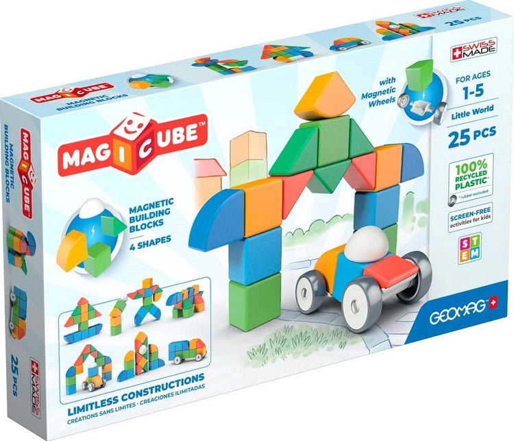 Geomag Magicube kleine Welt – magnetische Bausteine recycelt – 25 Stück – ab 1 Jahr