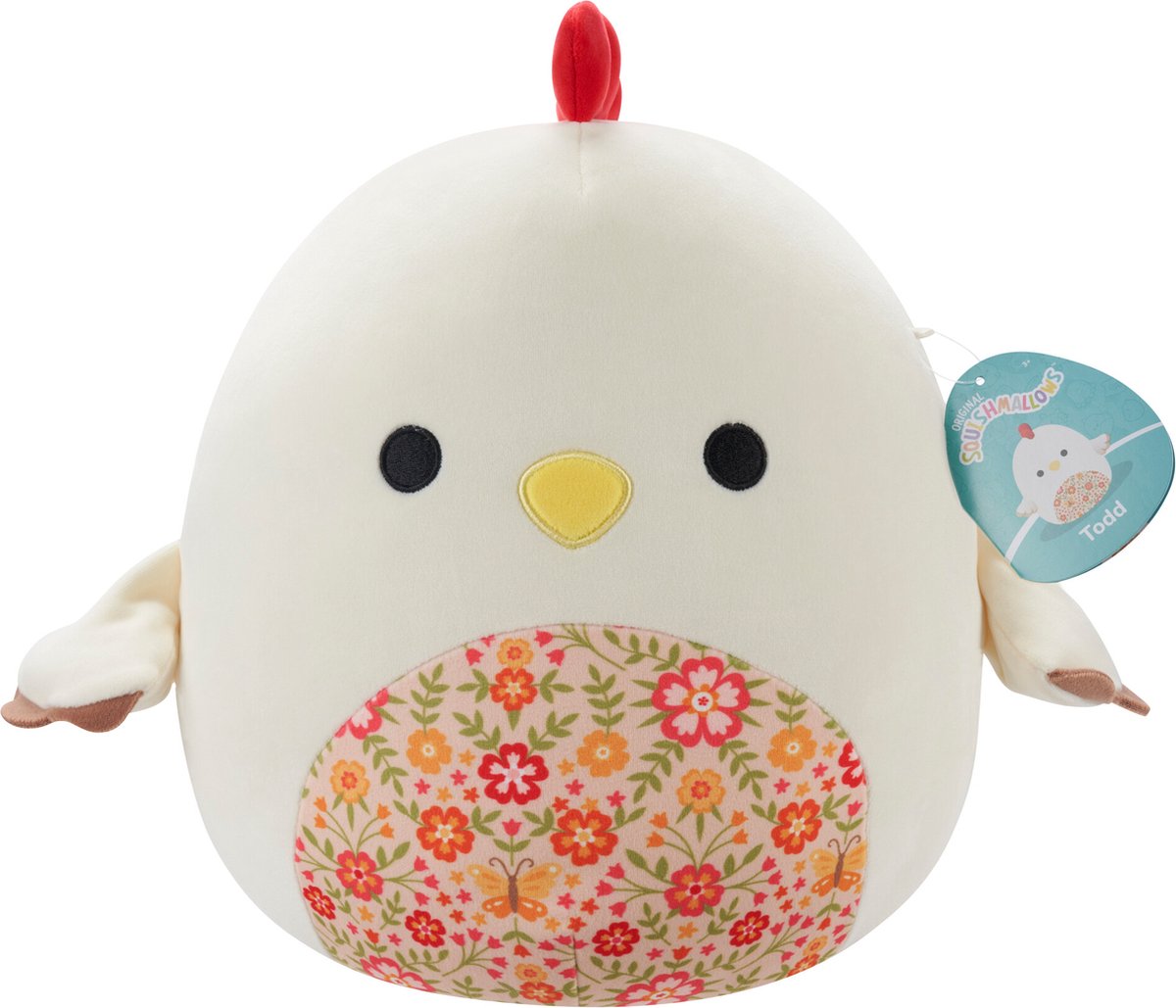 Squishmallows todd-beiger Hahn mit geblümtem Bauch, 30 cm Plüsch