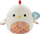 Squishmallows todd-beiger Hahn mit geblümtem Bauch, 30 cm Plüsch