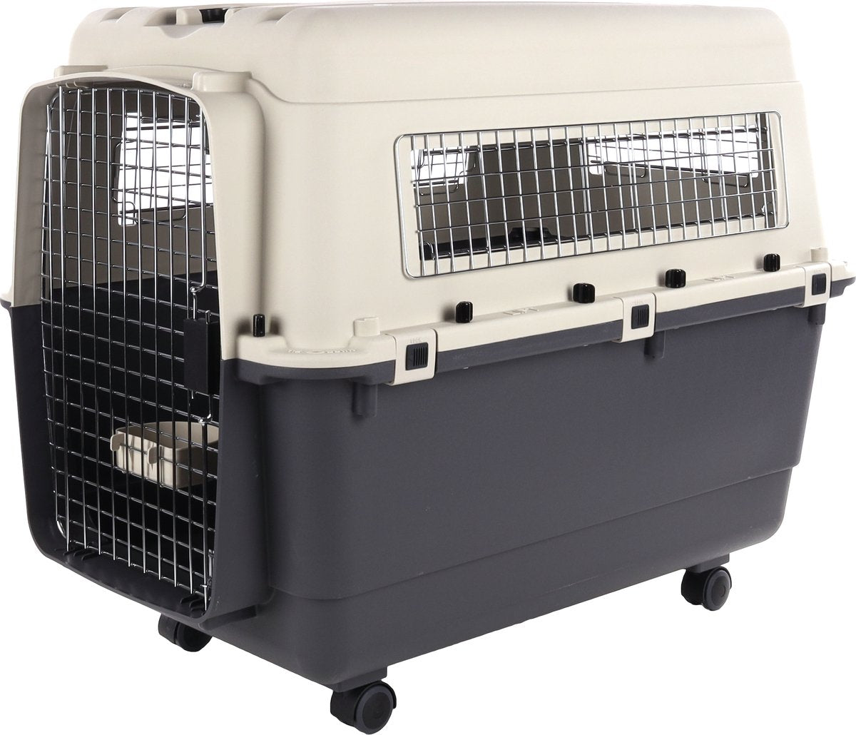 Flamingo Transportbox Hund XL 90×60×74 cm – Transportkäfig Nomad dunkelgrau
