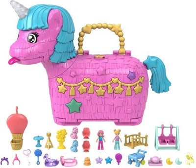 Polly Pocket 35. Spezial-Einhorn-Party-Fensterbox-Puppe, rosa