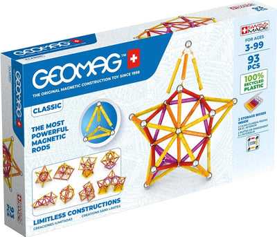 Geomag Classic Green Line Junior Recycling – Magnetisches Konstruktionsspielzeug – 93 Teile – ab 3 Jahren