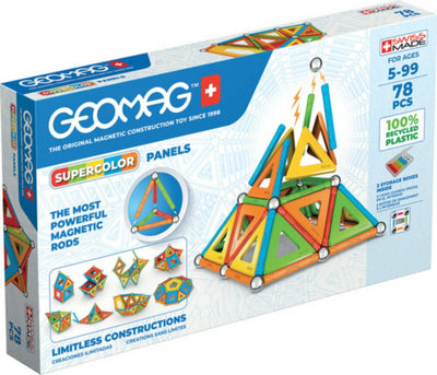 Geomag Super Color Recycling – magnetisches Konstruktionsspielzeug mit Paneelen – 78 Teile – ab 5 Jahren