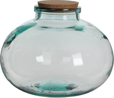 Mica Dekorationen Olly Vase – H23 x ø29 cm – recyceltes Glas – transparent