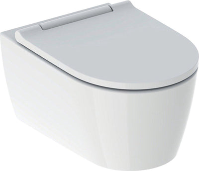 Geberit One Pack Wand-WC – tiefe Spülung – Turboflush – 37 x 54 cm – WC-Sitz – Designbezug weiß – Keratect – weiß glänzend