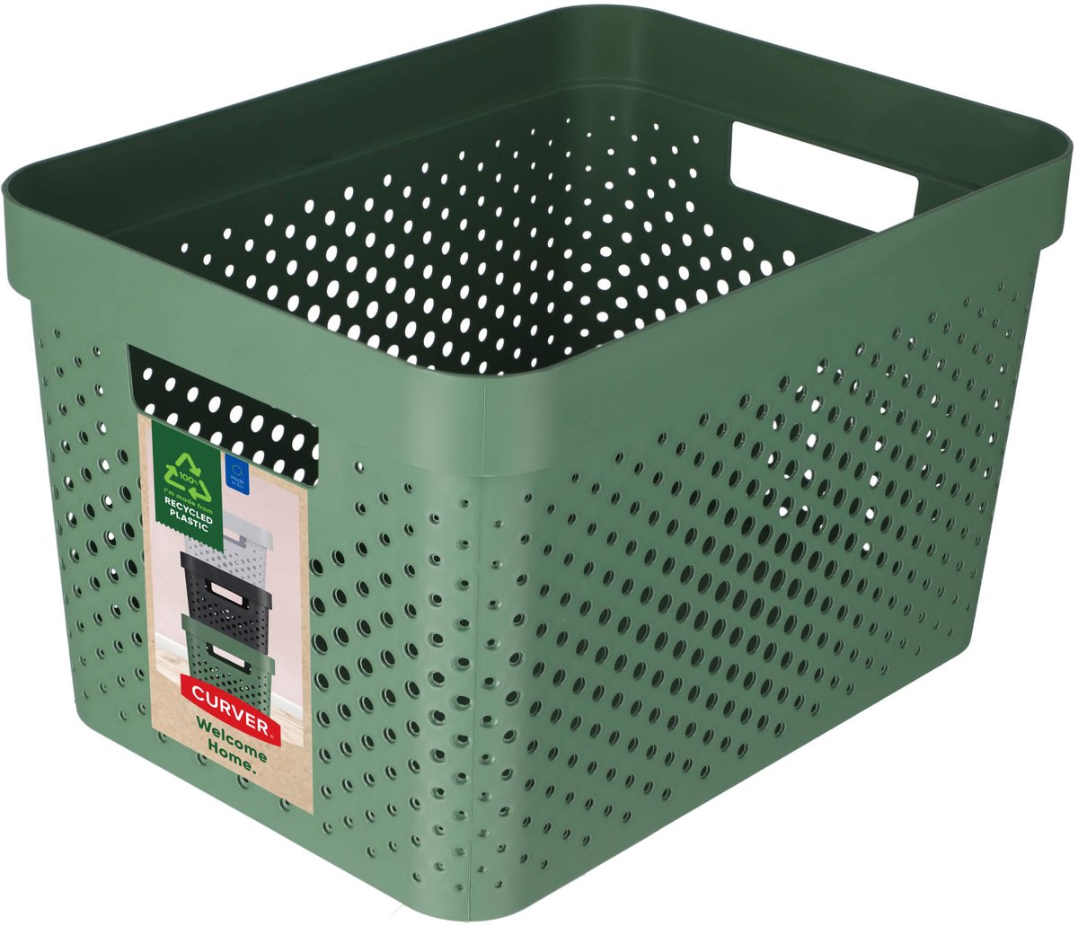 Curver Curver Infinity Recycelte Punkte Aufbewahrungsbox 17 Liter Grün