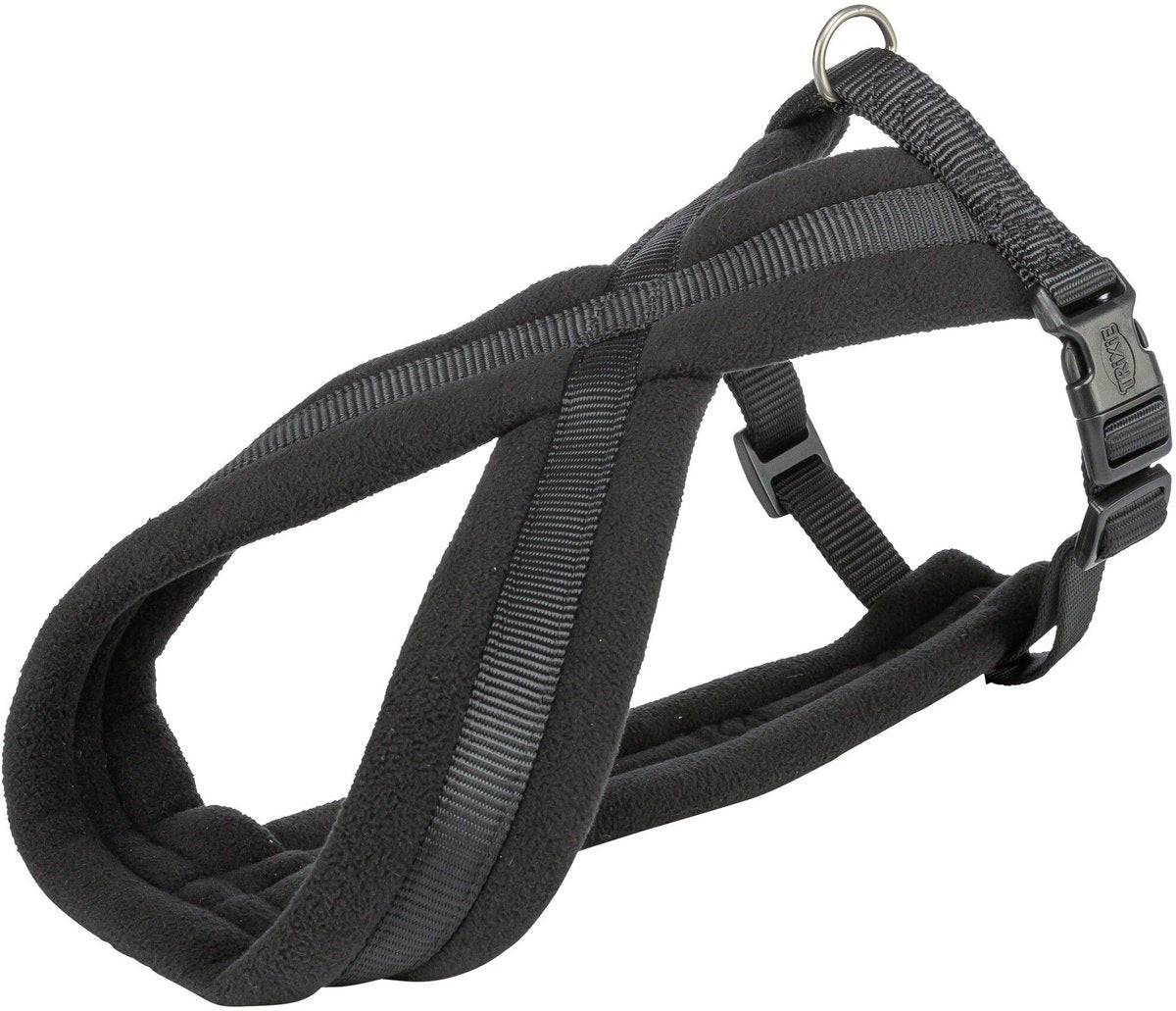 Trixie Hundegeschirr - bequem verstellbar schwarz 40-70x2cm - Fleecefüllung, Gurtband
