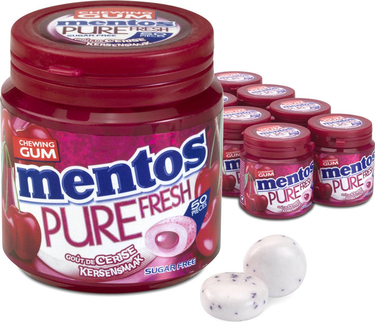 Mentos Gum Pure Fresh Cherry – Kaugummi – zuckerfrei – 8x50 Stück