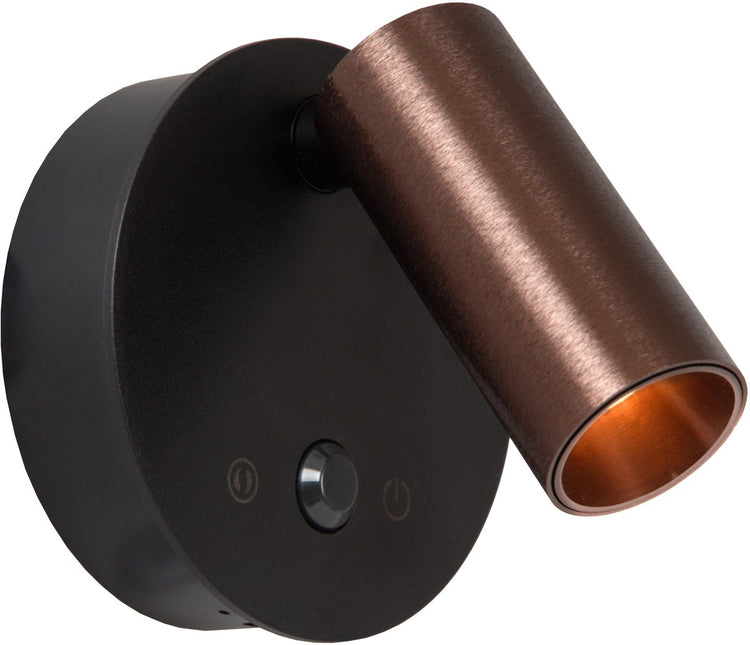 Lucide Toni – wiederaufladbare Wandstrahler Wandleuchte – Akkupack – ø 8,1 cm – LED dimmbar – CCT – 1x2W 2700K 4000K – Bewegungssensor (schaltbar) – magnetisch – Kaffee