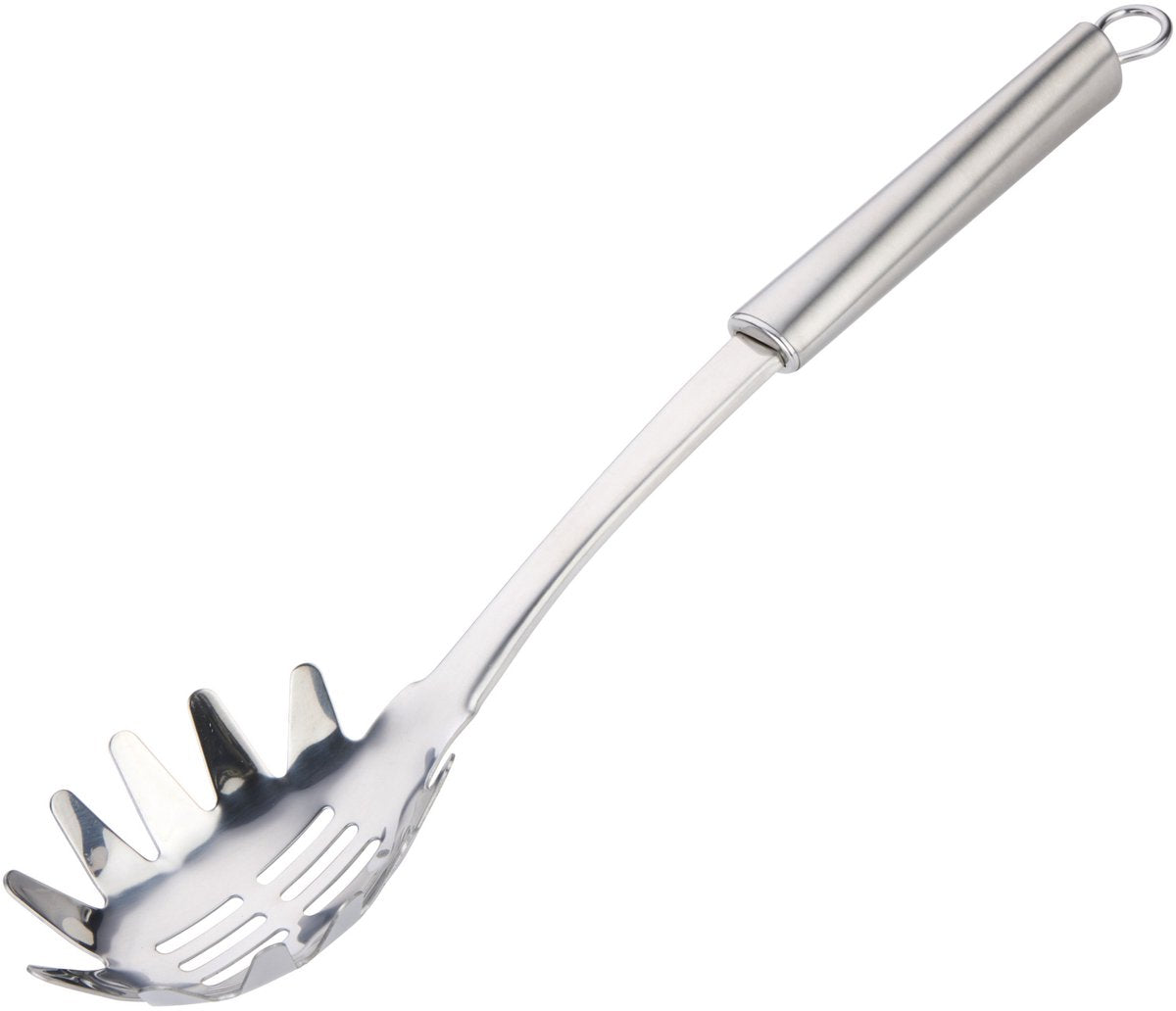 Alpina Kitchenware Servierlöffel Pasta Spaghetti – Silber – Edelstahl – 34 x 7 cm