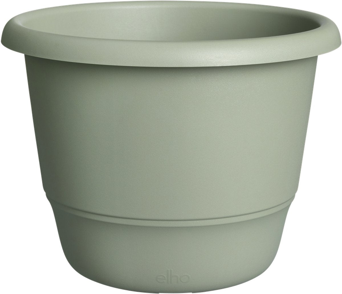Elho Amiga Round 55 – großer Blumentopf für drinnen und draußen – 100 % recycelter Kunststoff – ø 55 x H 41,3 cm – Thymiangrün