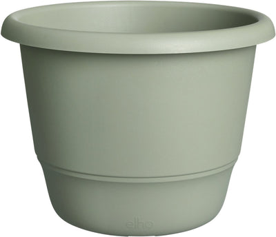 Elho Amiga Round 55 – großer Blumentopf für drinnen und draußen – 100 % recycelter Kunststoff – ø 55 x H 41,3 cm – Thymiangrün