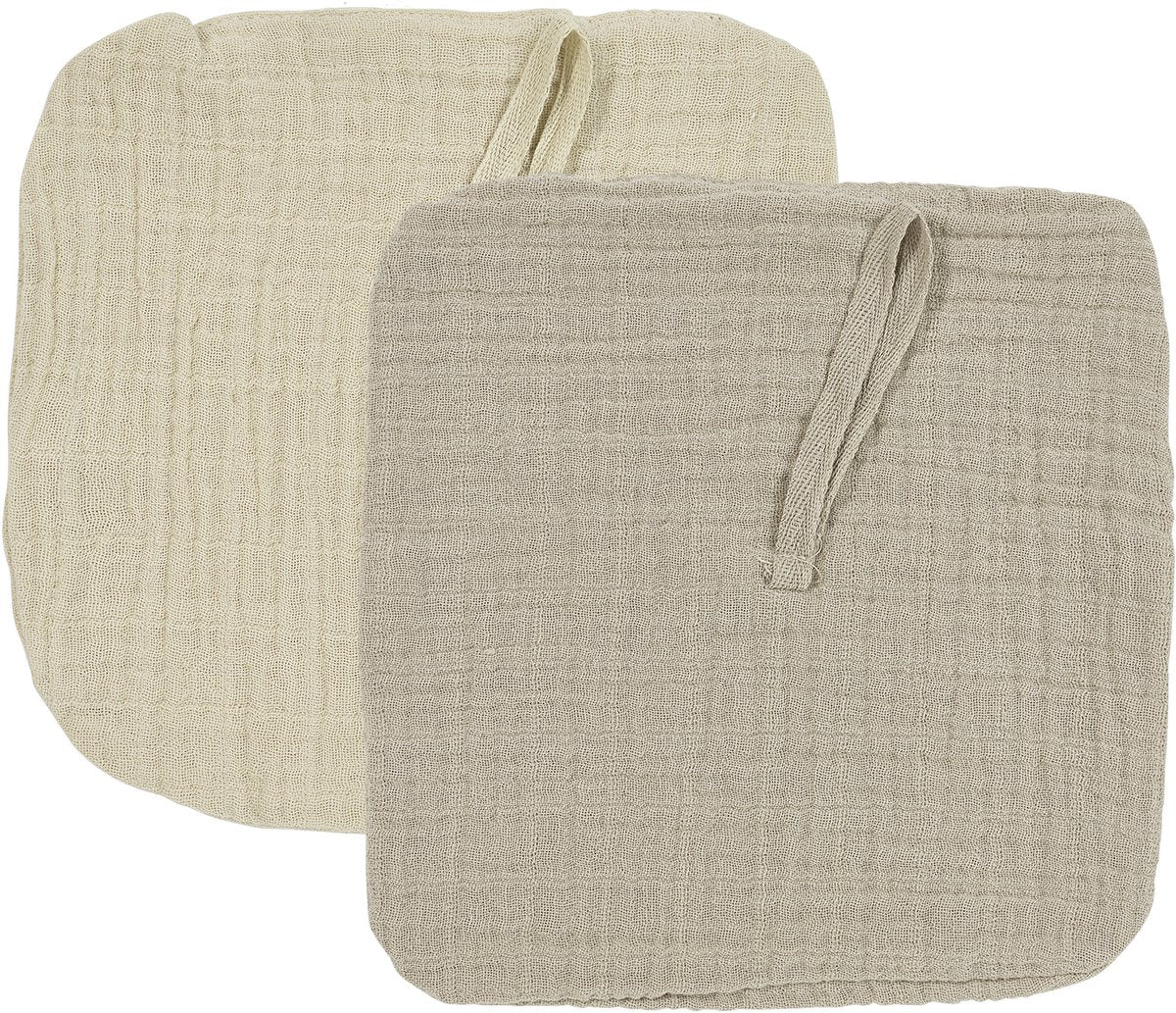 Meyco Baby Uni Schnullertuch – 2er-Pack – vorgewaschen hydrophil – weicher Sandsand