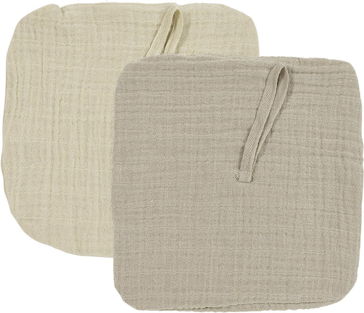 Meyco Baby Uni Schnullertuch – 2er-Pack – vorgewaschen hydrophil – weicher Sandsand