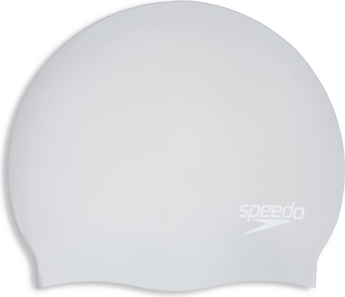 Speedo Badekappe mit langer Haarkappe – silberweiß